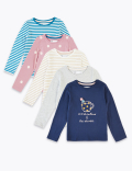 5 Pack Cotton Rich Marshmallows Slogan Tops (3 Mths - 7 Yrs)