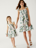 Pure Cotton Hawaiian Dress with Scrunchie (2-8 Yrs)
