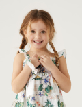 Pure Cotton Hawaiian Dress with Scrunchie (2-8 Yrs)