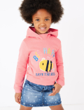Sequin Bee Happy Slogan Hoodie (2-7 Years)