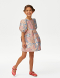Floral Jacquard Dress (2-7 Yrs)