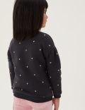 Cotton Rich Heart Print Sweatshirt (2-7 Yrs)