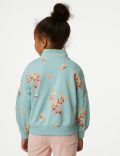 Cotton Rich Floral Zip Sweatshirt (2-8 Yrs)