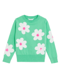 Pure Cotton Knitted Floral Jumper