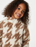 Printed Borg Fleece Half Zip Top (2-8 Yrs)