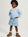 Cotton Rich Broderie Collar Sweatshirt (2-8 Yrs)
