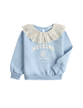 Cotton Rich Broderie Collar Sweatshirt (2-8 Yrs)