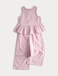 2 Piece Pure Cotton Striped Frill Outfit (2-8 Yrs)