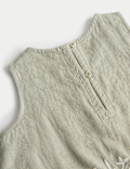 Linen Blend Embroidered Outfit (2-10 Yrs)
