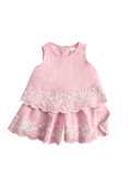 Linen Blend Embroidered Outfit (2-10 Yrs)