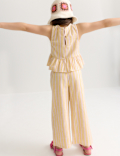 Cotton Rich Stripe Trouser Set (2-10 Yrs)