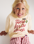 Pure Cotton Here For The Snacks Top (2-8 Yrs)