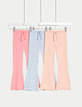 3pk Cotton Rich Kick Flare Leggings (2-8 Yrs)