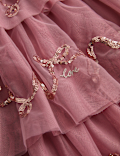 Bow Sequin Tiered Dress