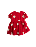 Short Sleeve Spotted Round Neck Dress (2-8 Yrs)