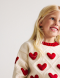 3D Heart Knit Jumper (2-8 Yrs)