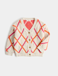 Cotton Knitted Argyle Cardigan (2-8 Yrs)