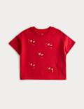 Pure Cotton Embroidered Shrimp T-Shirt (2-8 Yrs)
