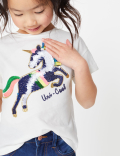 Reversible Sequin Unicorn T-Shirt (2-7 Yrs)