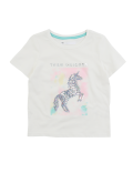 Cotton 'Team Unicorn' Sequin Slogan T-Shirt (2-7 Yrs)