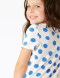Pure Cotton Spot Print T-Shirt