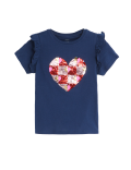 Cotton Rich Reversible Sequin Heart T-Shirt