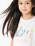 Cotton World Love Slogan T-Shirt