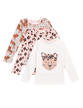 3pk Pure Cotton Leopard Print Tops