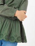 Cotton Broderie Frill Blouse (2-7 Yrs)