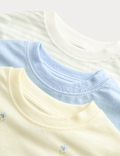 3 Pack Pure Cotton Floral T-Shirts (2-8 Yrs)