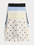 5 Pack Cotton Rich Patterned Cycling Shorts (2-8 Years)