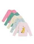 5pk Pure Cotton Patterned Tops (2-7 Yrs)