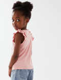Pure Cotton Strawberry Sequin T-Shirt (2-7 Yrs)
