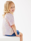 Pure Cotton Tie Dye Sequin Heart T-Shirt (2-7 Yrs)