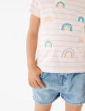 Pure Cotton Sequin Rainbow T-Shirt (2-7 Yrs)