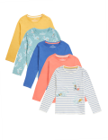 5pk Pure Cotton Bunny & Plain Tops