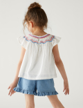 Pure Cotton Embroidered Top