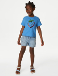 Pure Cotton Sequin Strawberry T-Shirt (2-8 Yrs)