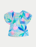 Pure Cotton Tropical Print Top (2-8 Yrs)