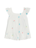Pure Cotton Embroidered Top (2-8 Yrs)