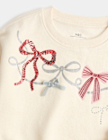 Cotton Rich Bow Sweatshirt (2-8 Yrs)