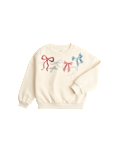 Cotton Rich Bow Sweatshirt (2-8 Yrs)