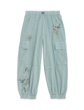 Pure Cotton Embroidered Parachute Trousers (2-8 Yrs)