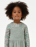 3pc Cord Pinafore, Top and Tights Outfit (2-8 Yrs)