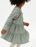 3pc Cord Pinafore, Top and Tights Outfit (2-8 Yrs)