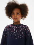 Sequin Knitted Dress With Tights (2-8 Yrs)