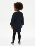 Sequin Knitted Dress With Tights (2-8 Yrs)