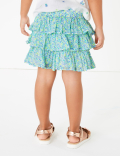 Pure Cotton Floral Ruffled Skort (2-7 Yrs)