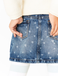 Denim Laser Heart Skirt (2-7 Yrs)