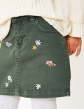 Denim Floral Embroidered Skirt (2-7 Years)